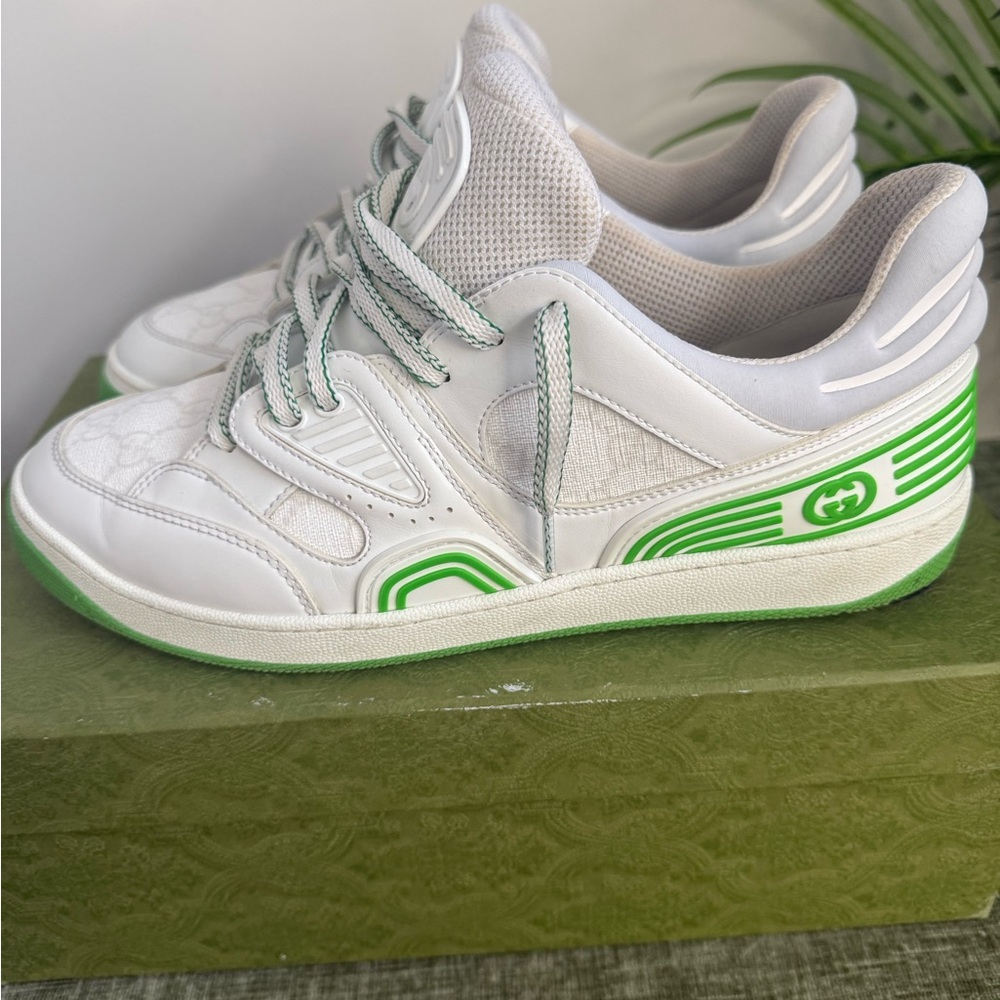 White and Green GUCCI Sneakers - Picture 2 of 10